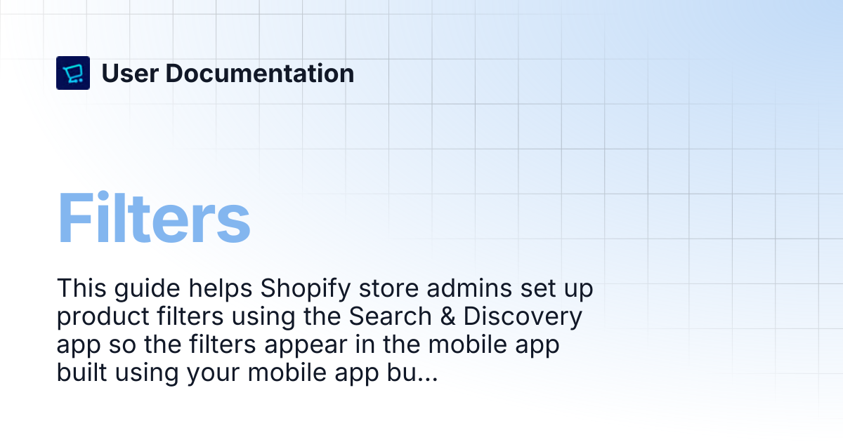Filters | User Documentation