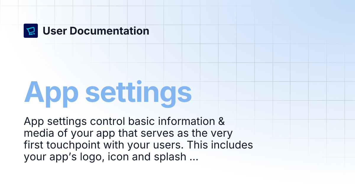App settings | User Documentation