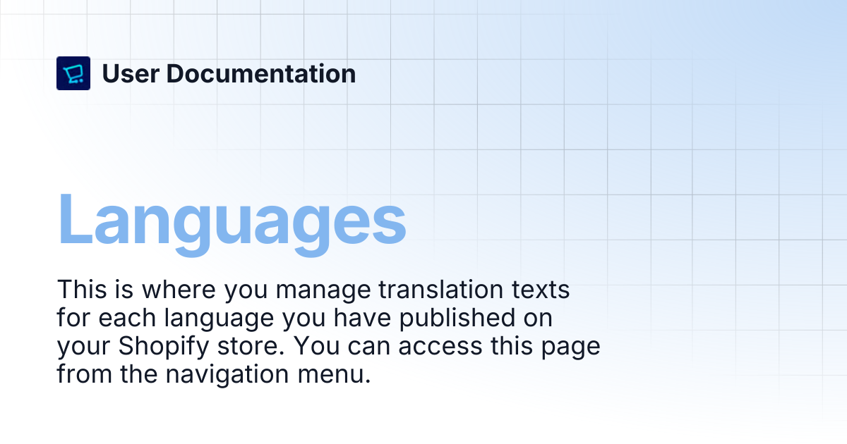 Languages | User Documentation