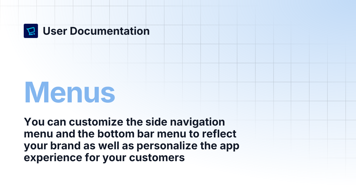 Menus | User Documentation